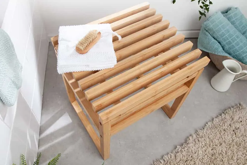 Riess-Ambiente Sitzhocker|Mehr... > Design Sitzhocker LAGOON SPA 40cm Bambusholz Badhocker
