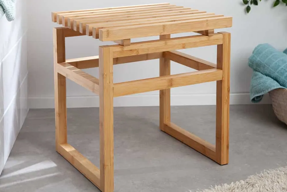 Riess-Ambiente Sitzhocker|Mehr... > Design Sitzhocker LAGOON SPA 40cm Bambusholz Badhocker