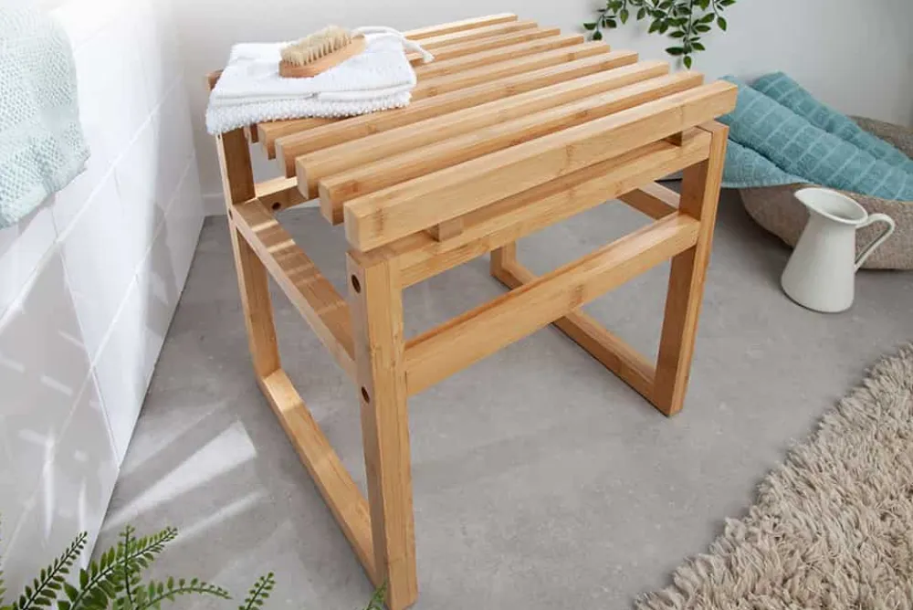 Riess-Ambiente Sitzhocker|Mehr... > Design Sitzhocker LAGOON SPA 40cm Bambusholz Badhocker