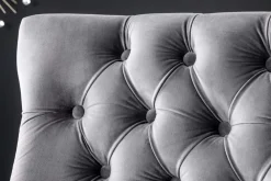 Riess-Ambiente Sitzbänke|Samt Möbel > Design Sofabank CASTLE DELUXE 165cm grau Samt Löwenkopf Chesterfield Barock