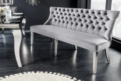 Riess-Ambiente Sitzbänke|Samt Möbel > Design Sofabank CASTLE DELUXE 165cm grau Samt Löwenkopf Chesterfield Barock
