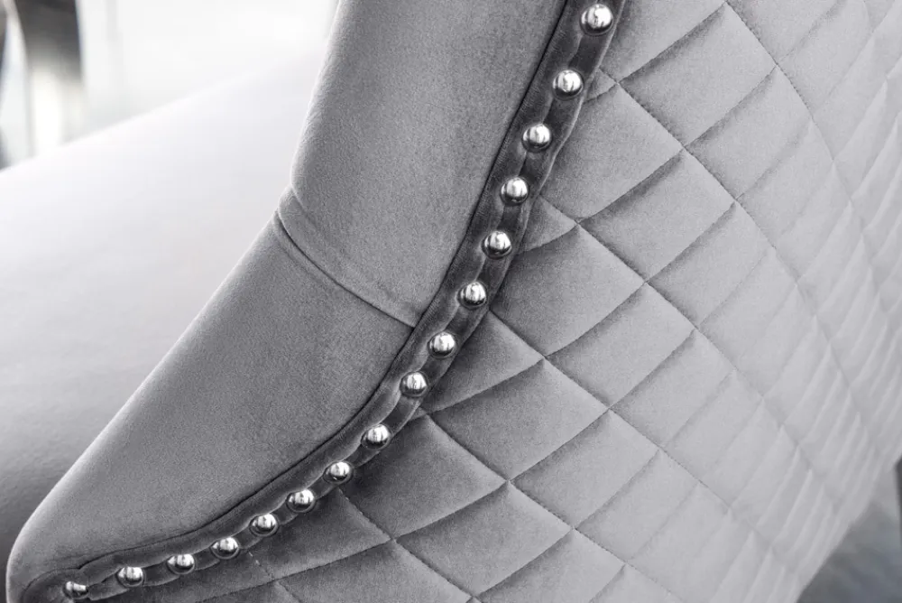 Riess-Ambiente Sitzbänke|Samt Möbel > Design Sofabank CASTLE DELUXE 165cm grau Samt Löwenkopf Chesterfield Barock