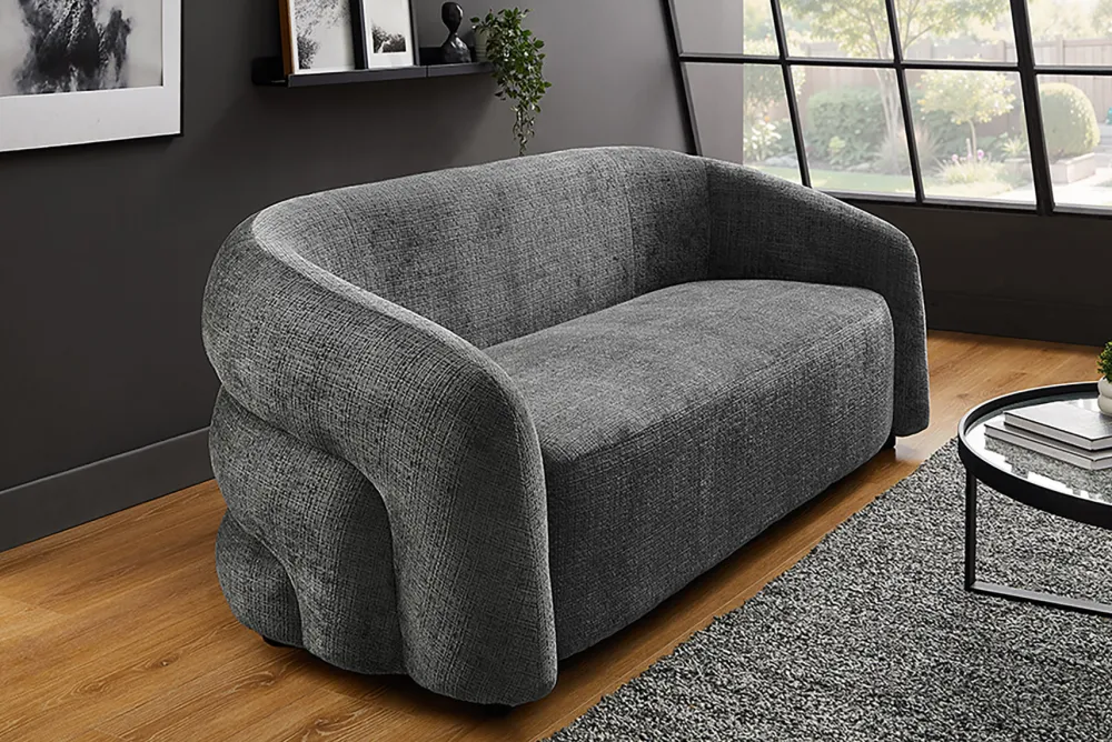 Riess-Ambiente Skandinavisch|3-Sitzer Sofa > Design Sofa VOGUE 200cm grau Chenille Cremona 3-Sitzer Couch mit Nosagfederung