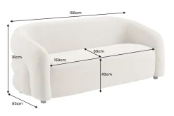 Riess-Ambiente Skandinavisch|3-Sitzer Sofa > Design Sofa VOGUE 200cm grau Chenille Cremona 3-Sitzer Couch mit Nosagfederung