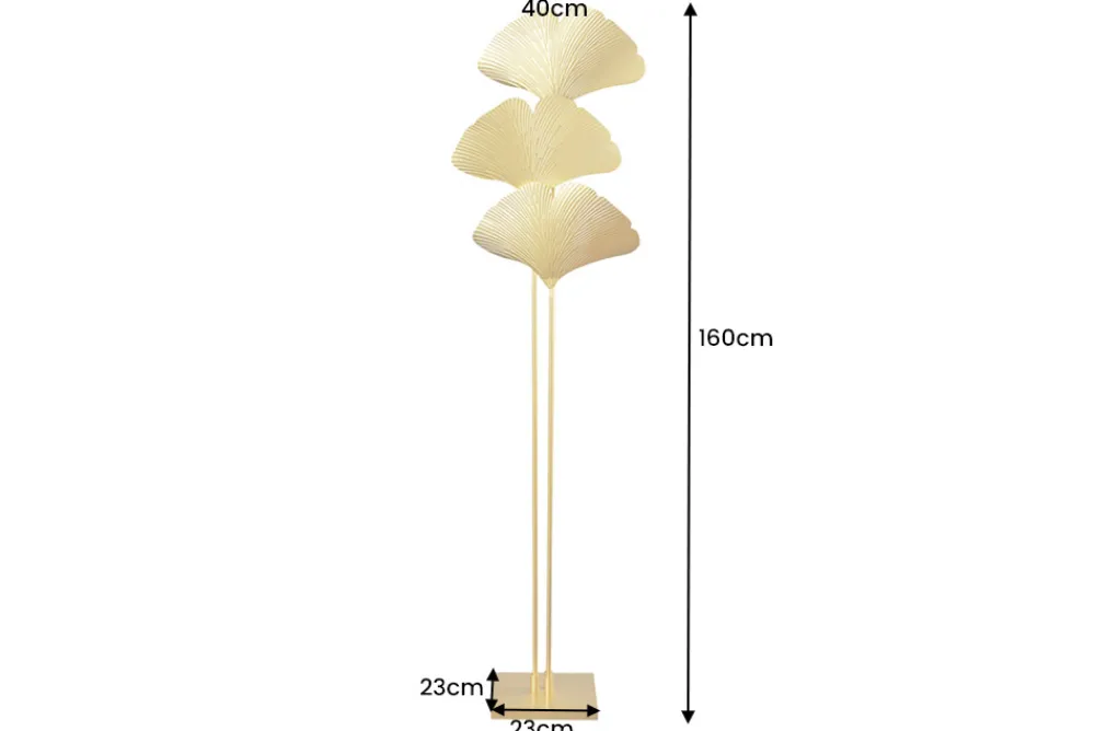 Riess-Ambiente Goldene Möbel|Stehleuchten > Design Stehlampe GINKGO 160cm gold Metall