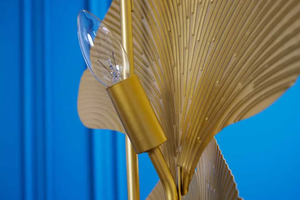 Riess-Ambiente Goldene Möbel|Stehleuchten > Design Stehlampe GINKGO 160cm gold Metall