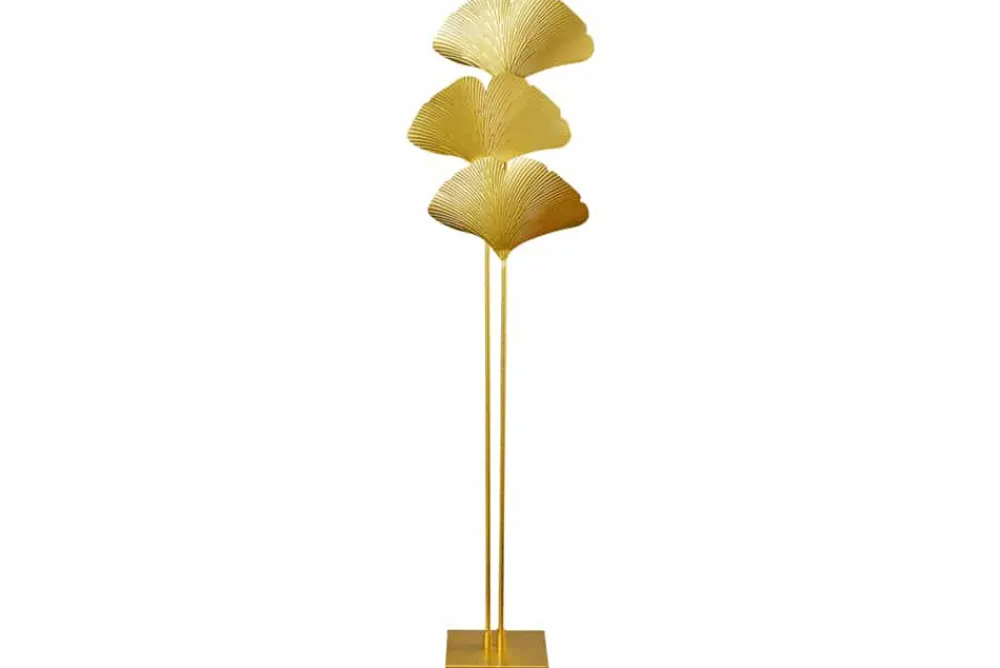Riess-Ambiente Goldene Möbel|Stehleuchten > Design Stehlampe GINKGO 160cm gold Metall