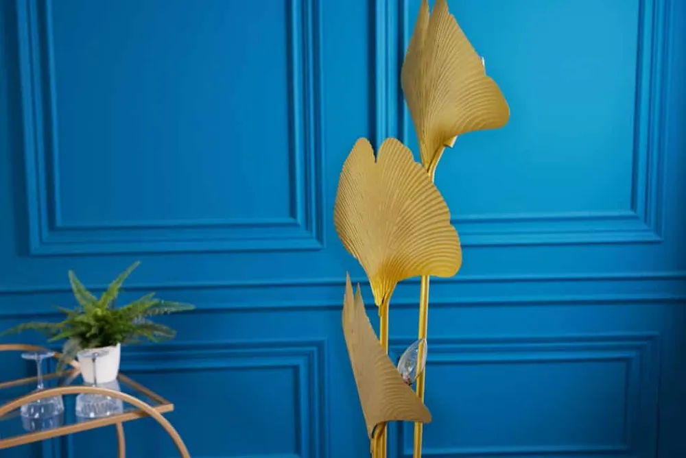 Riess-Ambiente Goldene Möbel|Stehleuchten > Design Stehlampe GINKGO 160cm gold Metall