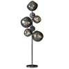 Riess-Ambiente Industrial Loft|Stehleuchten > Design Stehlampe LIQUID DIAMOND 170cm smoke Glas Stahl sieben Schirme Kugelleuchte