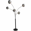 Riess-Ambiente Stehleuchten > Design Stehlampe LIQUID DIAMOND 200cm schwarz smoke grau fünf Glasschirme mit Marmorfuß
