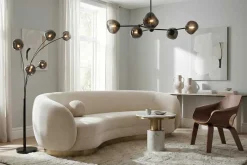 Riess-Ambiente Stehleuchten > Design Stehlampe LIQUID DIAMOND 200cm schwarz smoke grau fünf Glasschirme mit Marmorfuß