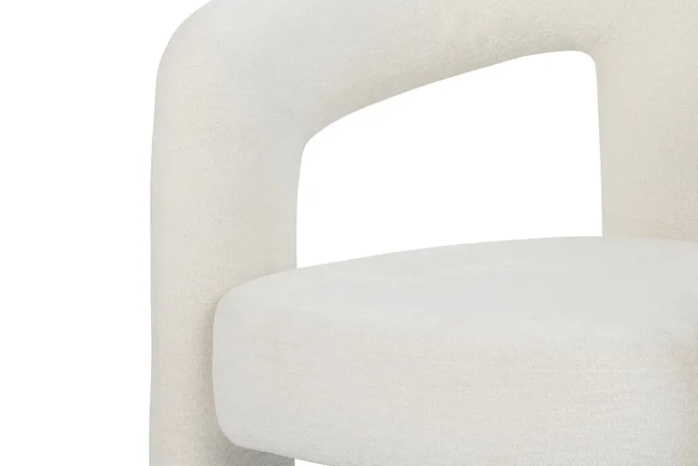 Riess-Ambiente Stühle > Design Stuhl ARCH creme weiß Chenille mit Armlehne Rundum-Bezug