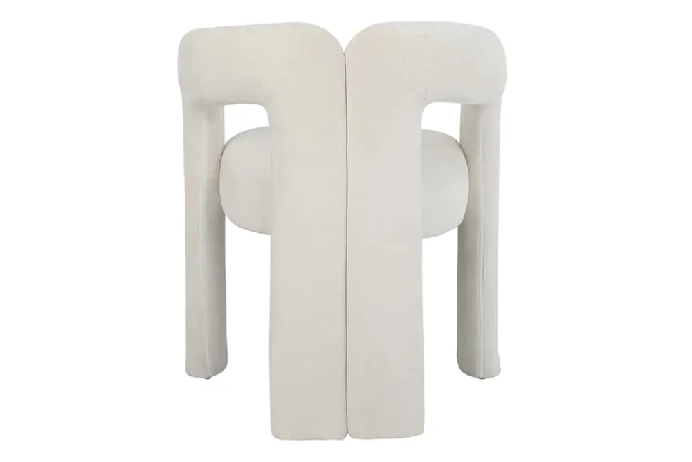 Riess-Ambiente Stühle > Design Stuhl ARCH creme weiß Chenille mit Armlehne Rundum-Bezug