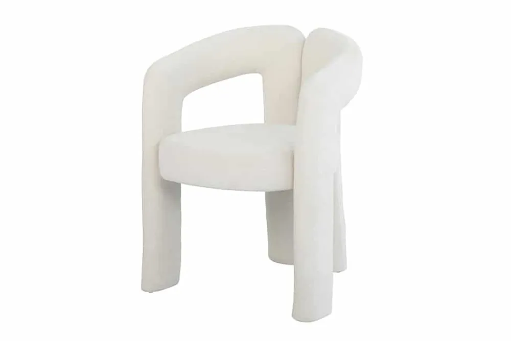 Riess-Ambiente Stühle > Design Stuhl ARCH creme weiß Chenille mit Armlehne Rundum-Bezug