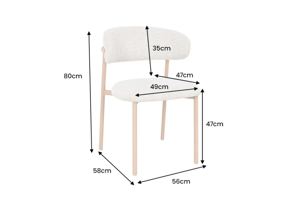 Riess-Ambiente Skandinavisch|Stühle > Design Stuhl BELFORT beige Strukturstoff Metallgestell Eiche