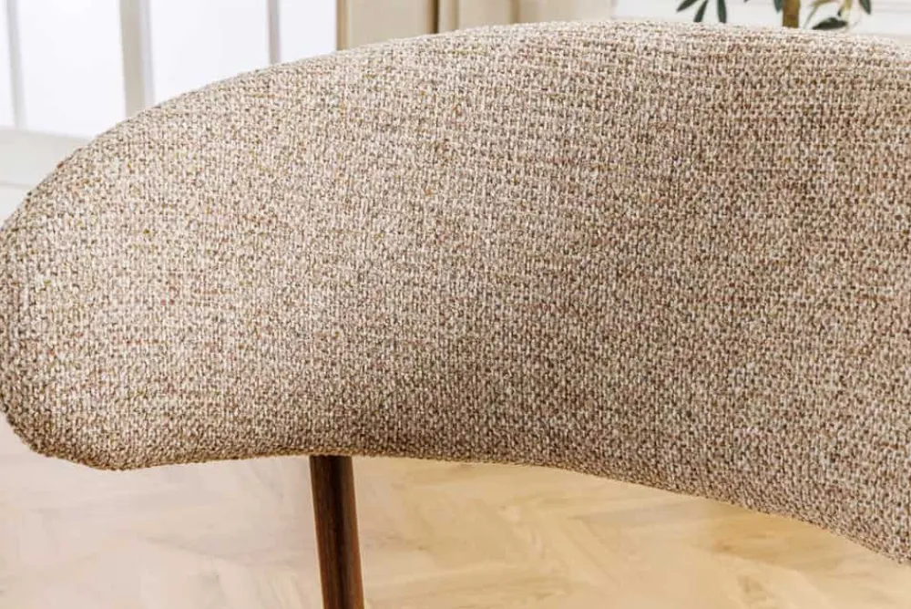 Riess-Ambiente Skandinavisch|Stühle > Design Stuhl BELFORT taupe beige Strukturstoff Metallgestell Walnuss