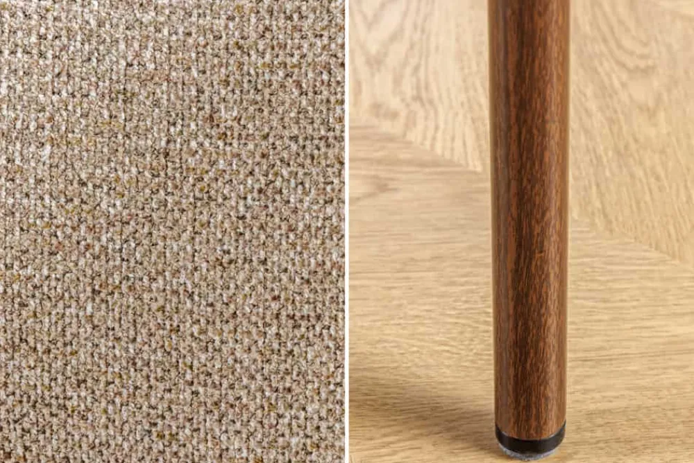 Riess-Ambiente Skandinavisch|Stühle > Design Stuhl BELFORT taupe beige Strukturstoff Metallgestell Walnuss