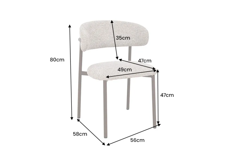 Riess-Ambiente Skandinavisch|Stühle > Design Stuhl BELFORT taupe beige Strukturstoff Metallgestell Walnuss