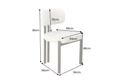 Riess-Ambiente Stühle > Design Stuhl BELLANO creme beige Chenille Cremona Metallgestell Walnuss