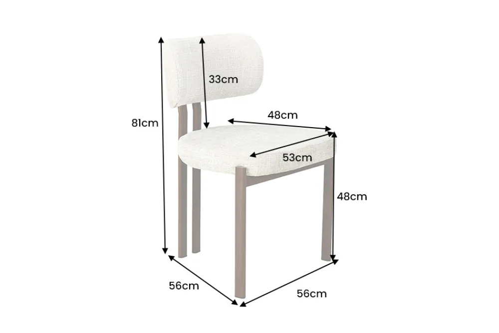Riess-Ambiente Stühle > Design Stuhl BELLANO creme beige Chenille Cremona Metallgestell Walnuss