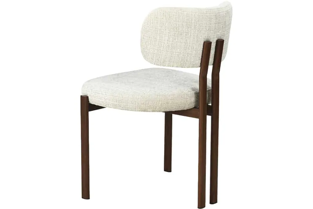 Riess-Ambiente Stühle > Design Stuhl BELLANO creme beige Chenille Cremona Metallgestell Walnuss