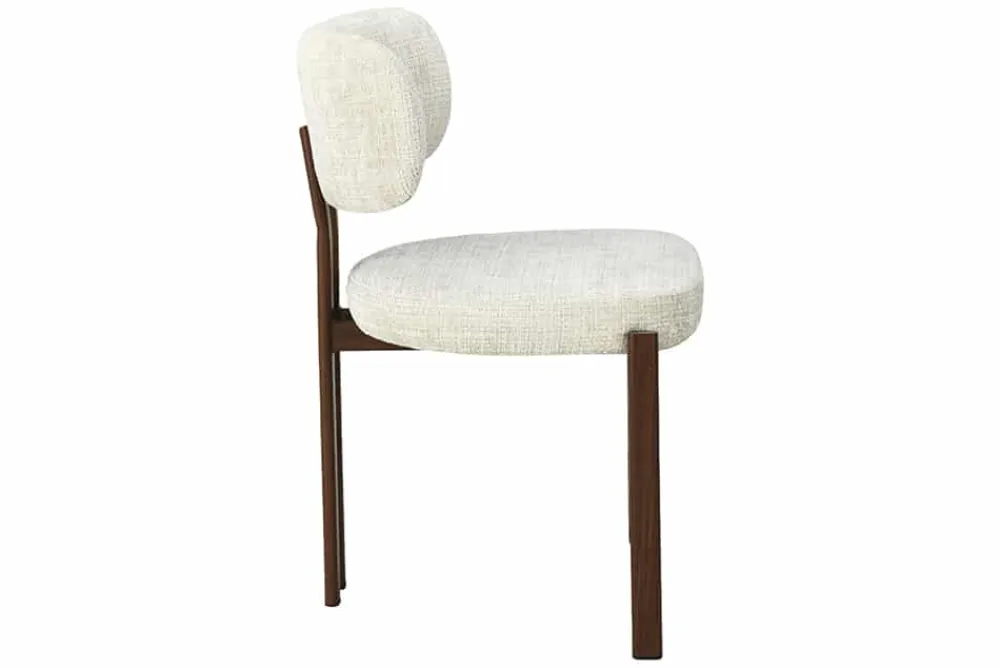 Riess-Ambiente Stühle > Design Stuhl BELLANO creme beige Chenille Cremona Metallgestell Walnuss