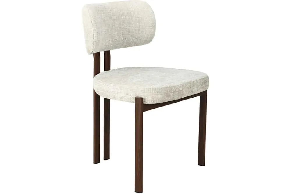 Riess-Ambiente Stühle > Design Stuhl BELLANO creme beige Chenille Cremona Metallgestell Walnuss