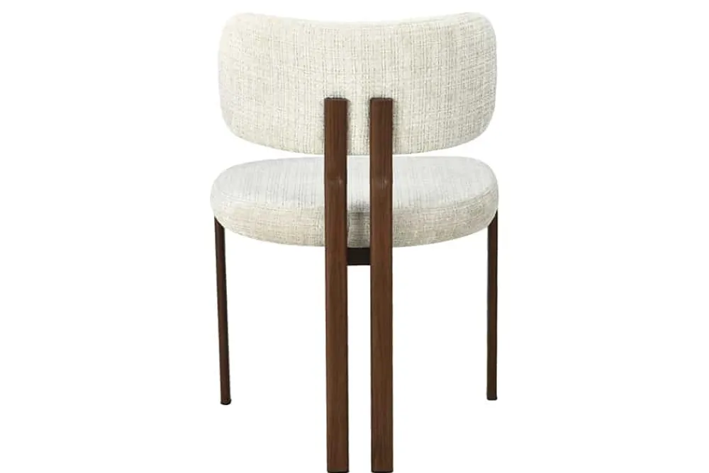 Riess-Ambiente Stühle > Design Stuhl BELLANO creme beige Chenille Cremona Metallgestell Walnuss