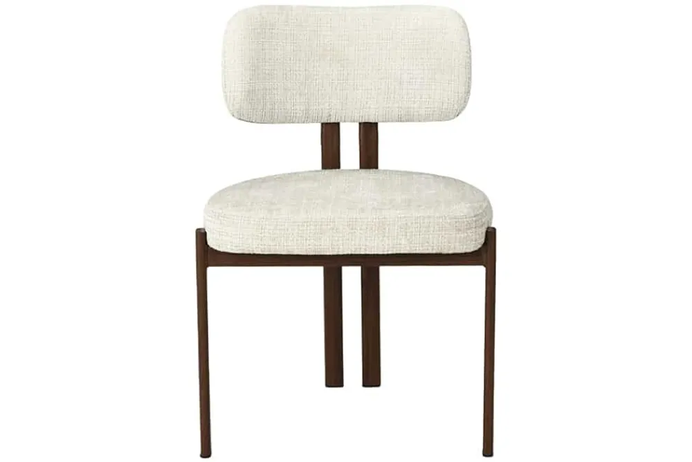 Riess-Ambiente Stühle > Design Stuhl BELLANO creme beige Chenille Cremona Metallgestell Walnuss