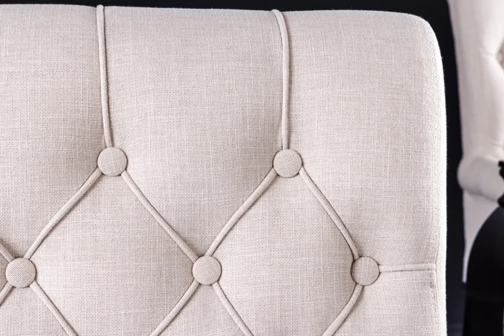 Riess-Ambiente Stühle > Design Stuhl CASTLE beige schwarz Strukturstoff Armlehnen Holzfüße