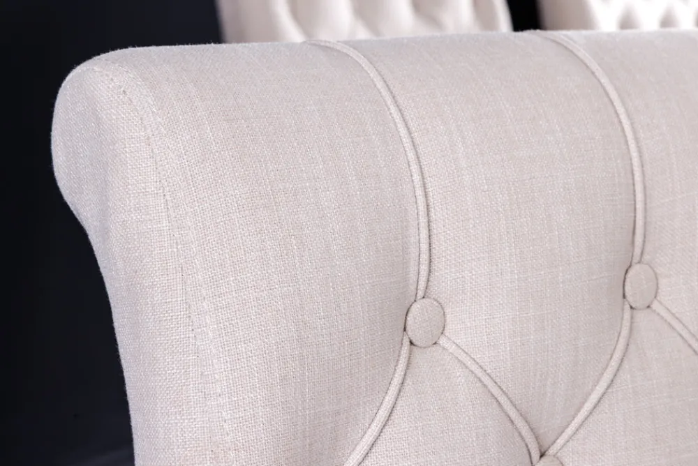 Riess-Ambiente Stühle > Design Stuhl CASTLE beige schwarz Strukturstoff Armlehnen Holzfüße