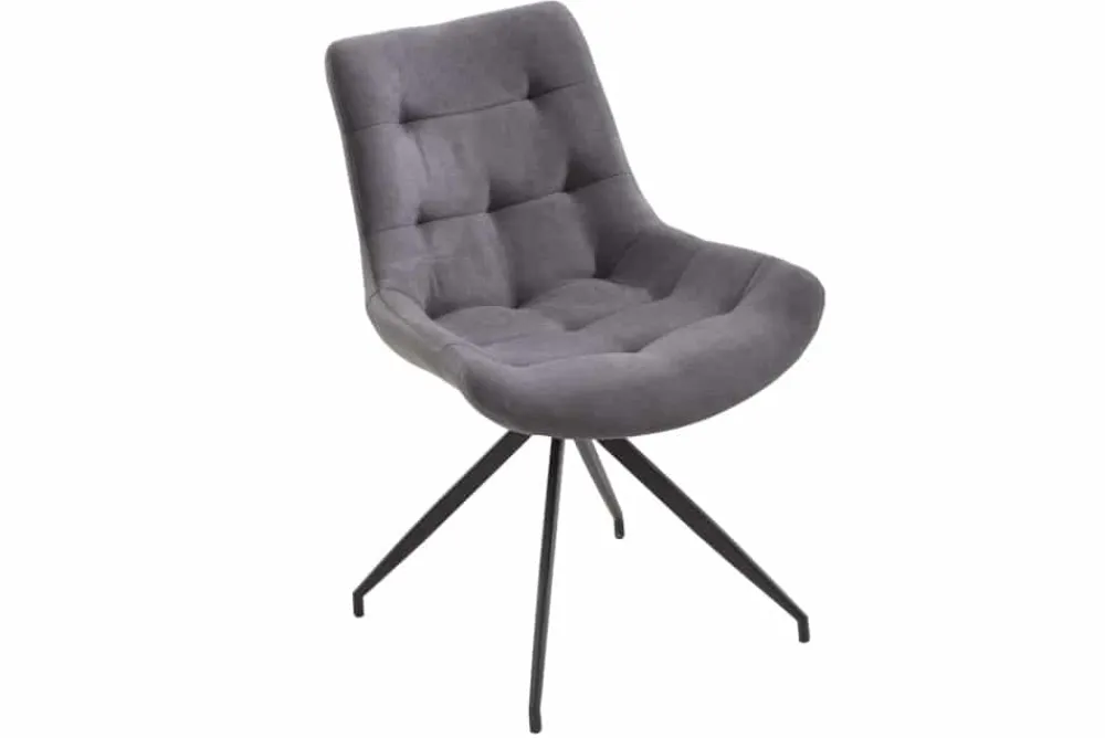 Riess-Ambiente Retro Möbel|Industrial Loft > Design Stuhl DIVANI hellgrau Metallgestell schwarz im Retro Stil
