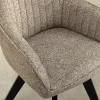 Riess-Ambiente Skandinavisch|Stühle > Design Stuhl LIVORNO taupe Strukturstoff schwarz Massivholz drehbar Auto-Return-Funktion