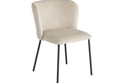 Riess-Ambiente Skandinavisch|Retro Möbel > Design Stuhl LYON beige Cord schwarze Metallbeine