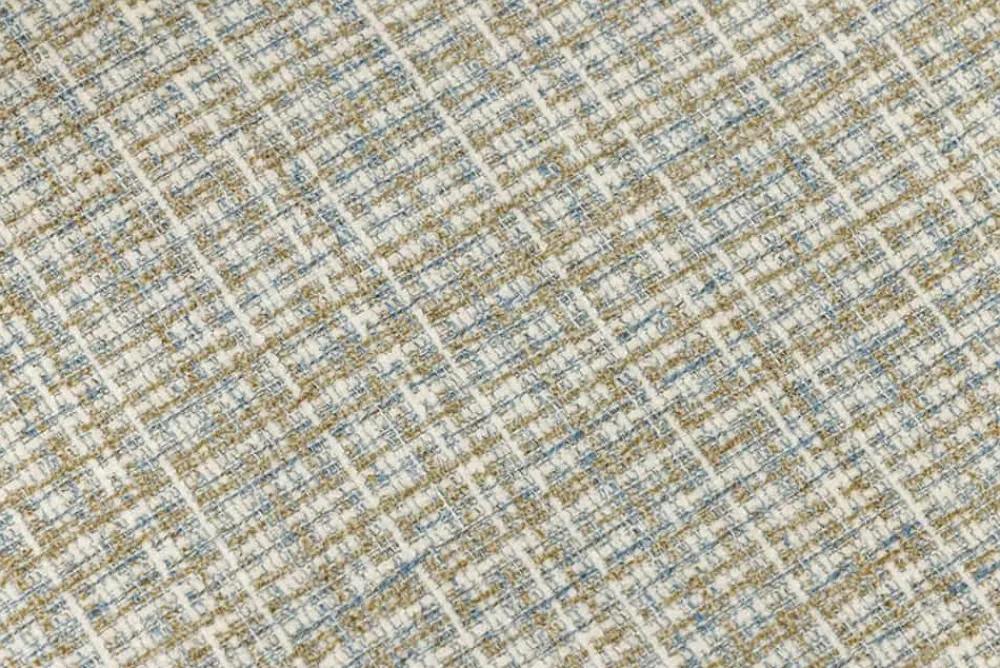 Riess-Ambiente Retro Möbel|Stühle > Design Stuhl LYON blau kariert Bouclé schwarze Metallbeine