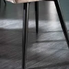 Riess-Ambiente Stühle|Samt Möbel > Design Stuhl MILANO champagner beige Samt mit Armlehne gepolstert schwarze Metallbeine