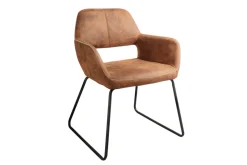 Riess-Ambiente Retro Möbel|Industrial Loft > Design Stuhl MUSTANG antik braun Microfaser mit Armlehne