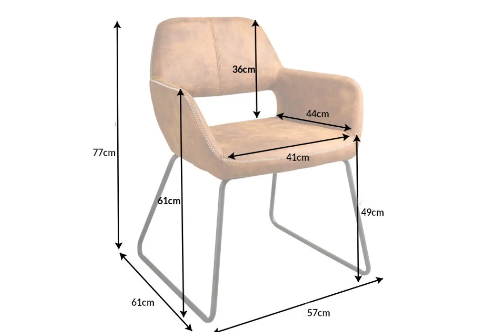 Riess-Ambiente Retro Möbel|Industrial Loft > Design Stuhl MUSTANG antik braun Microfaser mit Armlehne