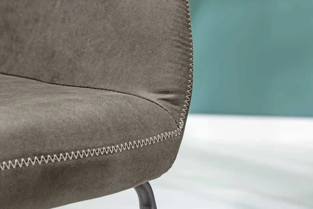 Riess-Ambiente Retro Möbel|Industrial Loft > Design Stuhl MUSTANG antik taupe Microfaser mit Armlehne