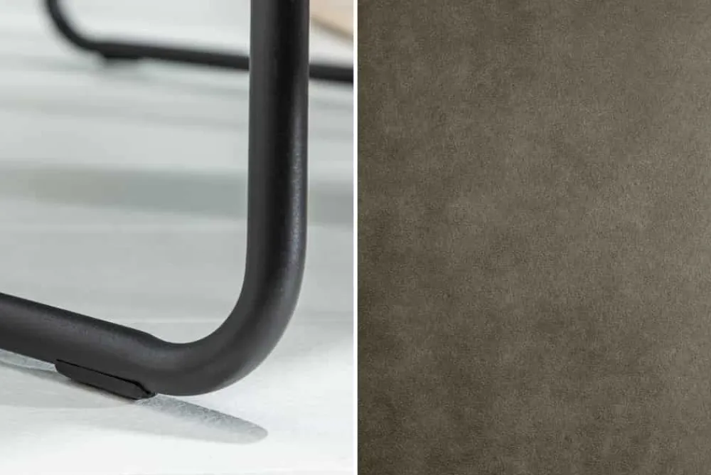Riess-Ambiente Retro Möbel|Industrial Loft > Design Stuhl MUSTANG antik taupe Microfaser mit Armlehne