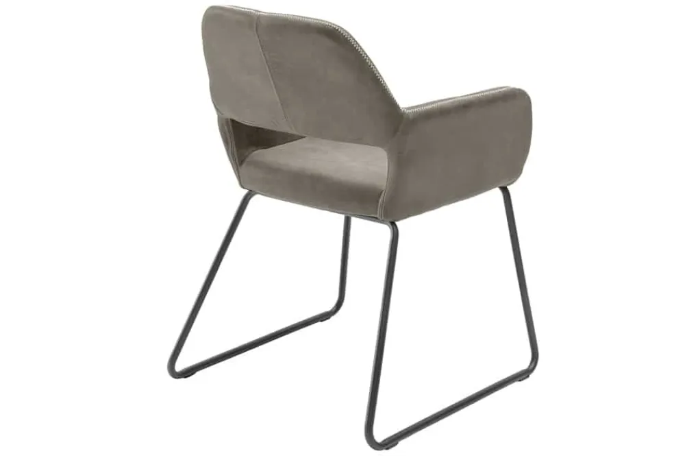 Riess-Ambiente Retro Möbel|Industrial Loft > Design Stuhl MUSTANG antik taupe Microfaser mit Armlehne