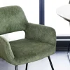 Riess-Ambiente Retro Möbel|Stühle > Design Stuhl MUSTANG grün Cord mit Armlehne schwarz Metallgestell