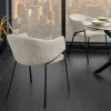Riess-Ambiente Retro Möbel|Stühle > Design Stuhl NOBLESSE beige Chenille schwarzes Metallgestell