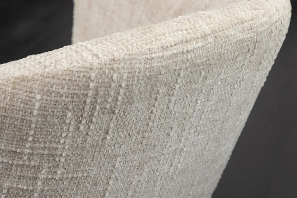 Riess-Ambiente Retro Möbel|Stühle > Design Stuhl NOBLESSE beige Chenille schwarzes Metallgestell