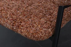 Riess-Ambiente Retro Möbel|Stühle > Design Stuhl NOBLESSE braun Chenille schwarzes Metallgestell