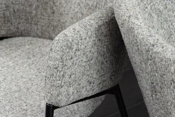 Riess-Ambiente Retro Möbel|Stühle > Design Stuhl NOBLESSE grau Chenille schwarzes Metallgestell