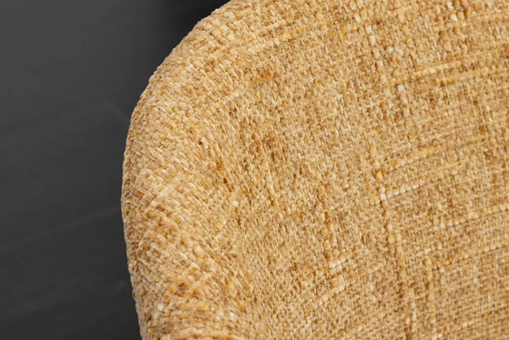 Riess-Ambiente Retro Möbel|Stühle > Design Stuhl NOBLESSE senfgelb Chenille schwarzes Metallgestell