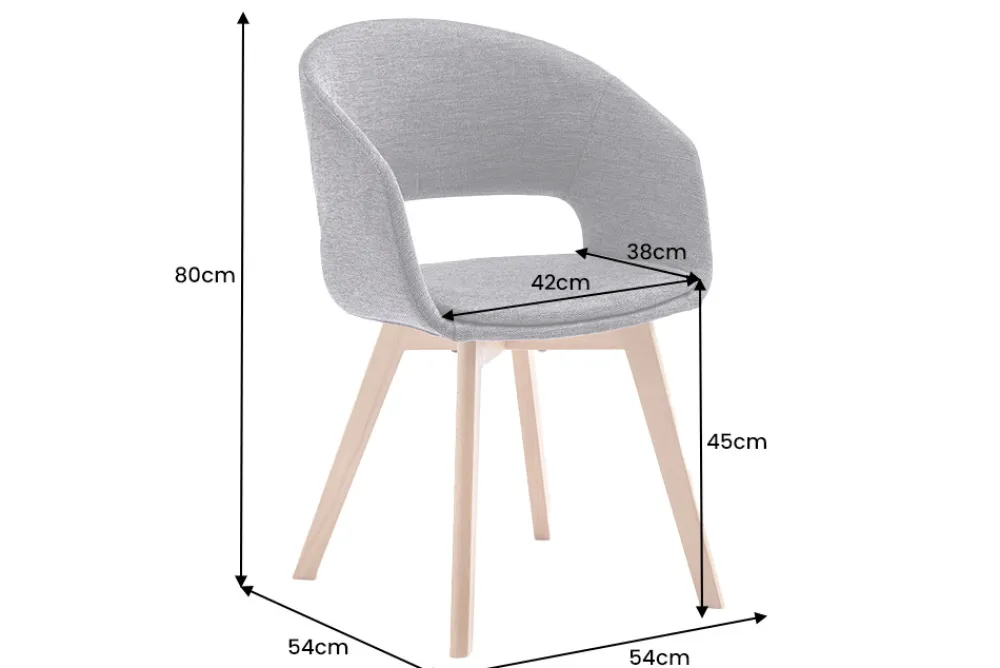 Riess-Ambiente Retro Möbel|Stühle > Design Stuhl NORDIC STAR antik grau Microfaser Massivholz schwarz mit Armlehne gepolstert
