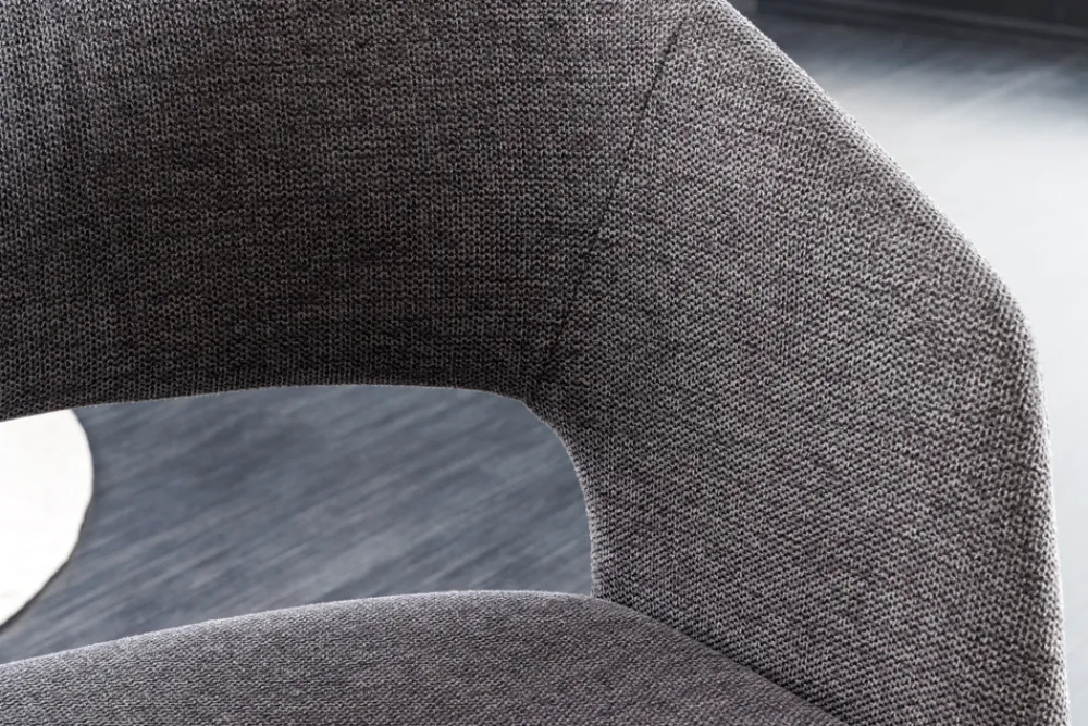 Riess-Ambiente Skandinavisch|Retro Möbel > Design Stuhl NORDIC STAR grau Strukturstoff Massivholz mit Armlehne gepolstert