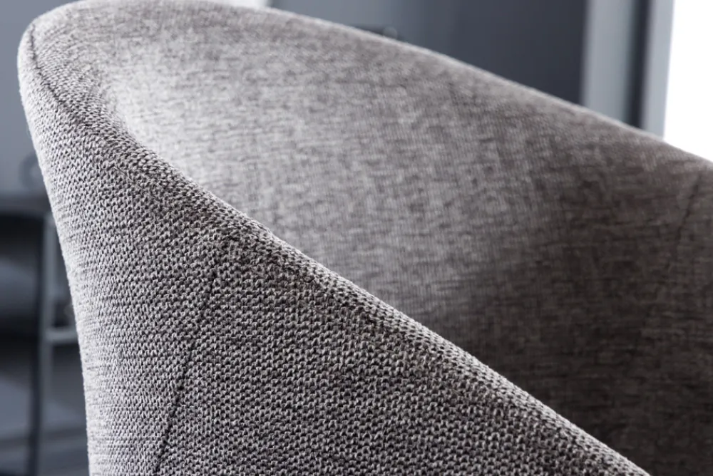 Riess-Ambiente Skandinavisch|Retro Möbel > Design Stuhl NORDIC STAR grau Strukturstoff Massivholz mit Armlehne gepolstert